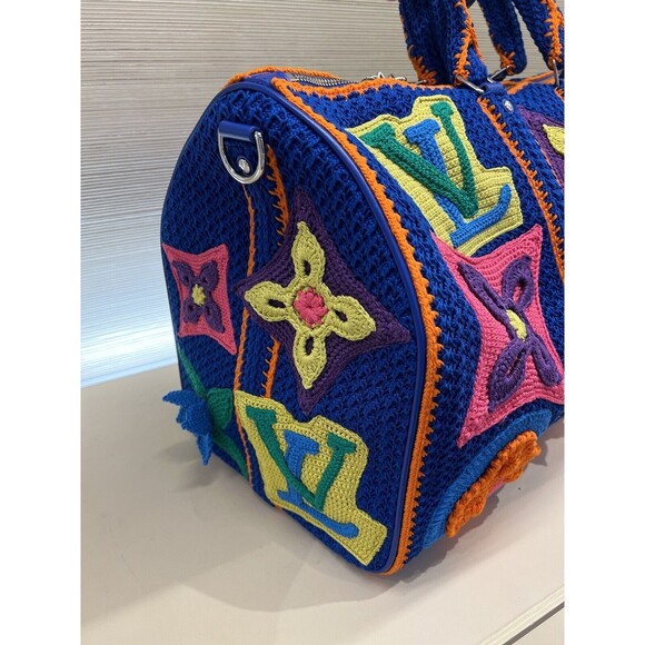 NIB Louis Vuitton Keepall 45 M21895 Crochet Colorful SS 2023 Show - Picture 2 of 3